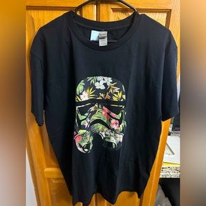 Black Darth Vader Flower Design Tshirt